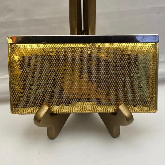 Vintage Gold Sequin Clutch The Metropolitan Ritz Evening Bag Party Metallic y2k - Picture 2 of 12